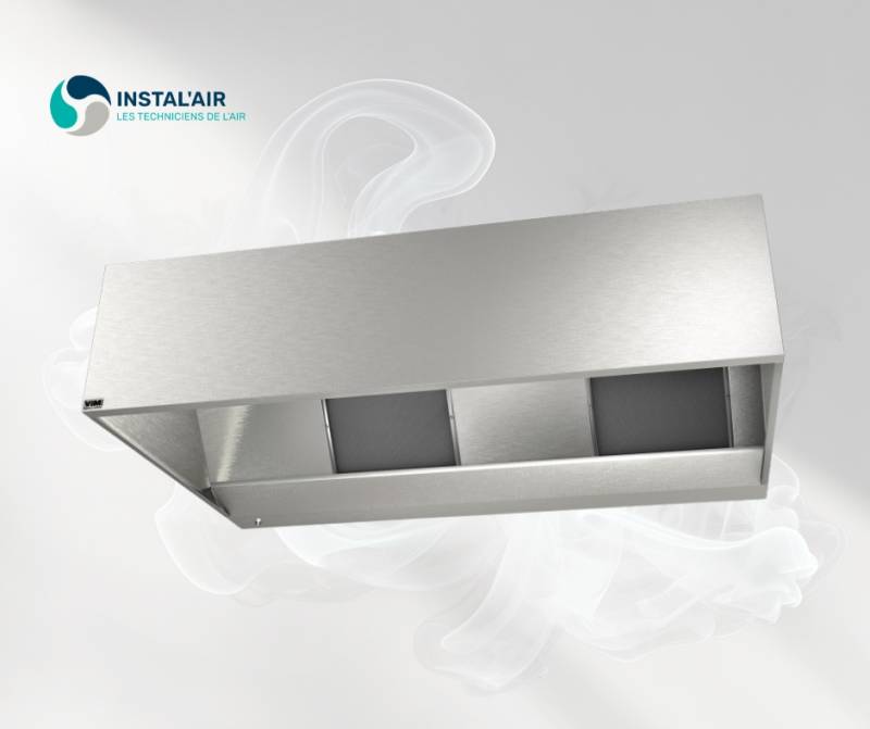 Hotte inox VORAX CHEF installée dans une cuisine professionnelle par Instal'Air